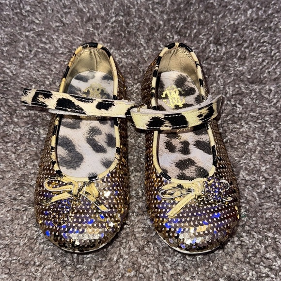 Sequin Roberto cavalli Mary Jane toddler ballet flats - Picture 3 of 4